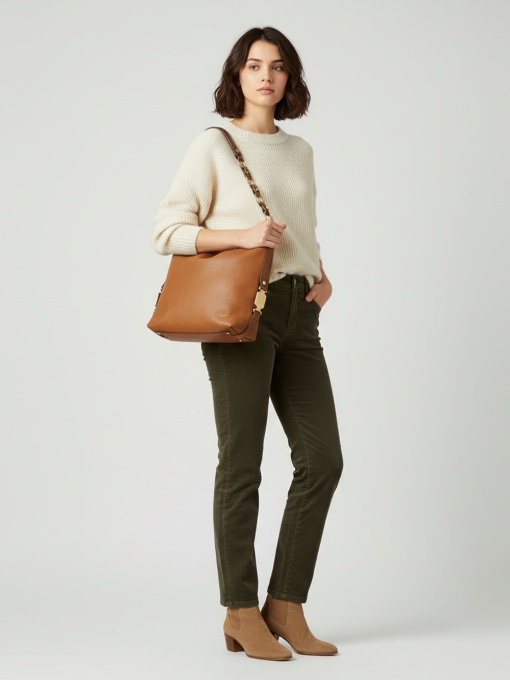 Dana Buchman Vintage Y2K Caramel Slouchy Hobo Shoulder Bag ✨ - Picture 7 of 8